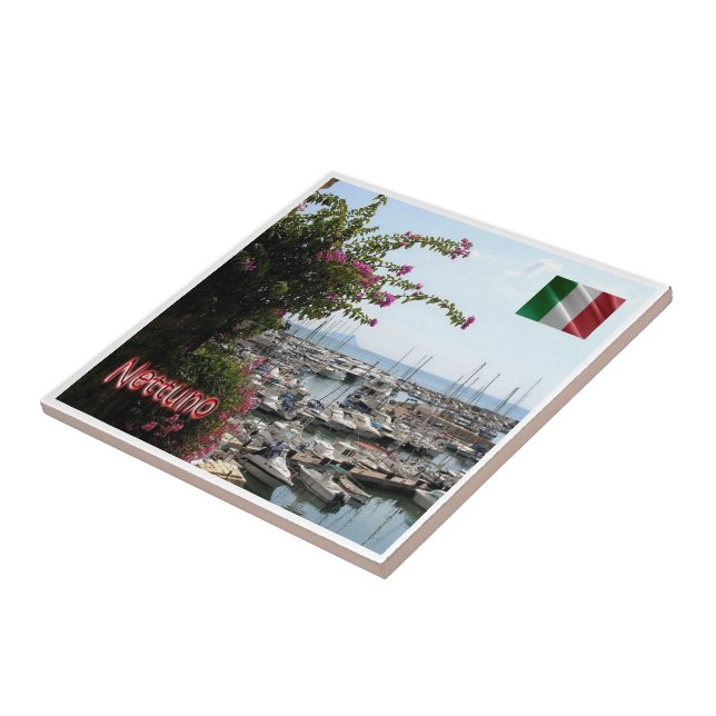 LZO024 NETTUNO Port, Lazio, Italy, Ceramic Tile (Side)