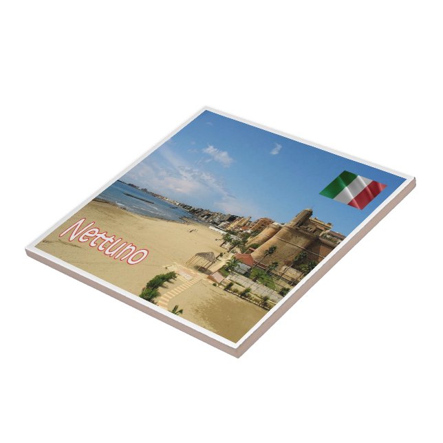 LZO027 NETTUNO Coast, Lazio, Italy, Ceramic Tile (Side)