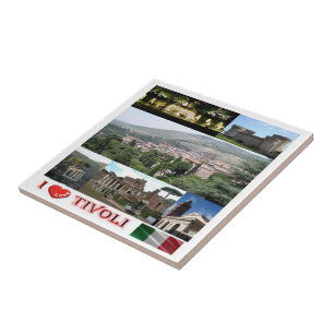 LZO037 TIVOLI I Love, Lazio, Italy, Ceramic Tile