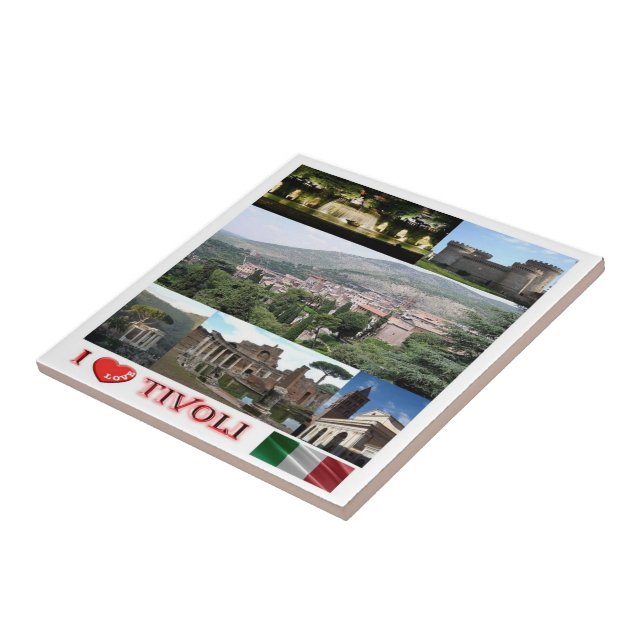 LZO037 TIVOLI I Love, Lazio, Italy, Ceramic Tile (Side)