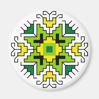 M0014 Magnet Bulgarian folk motif shevitsa green