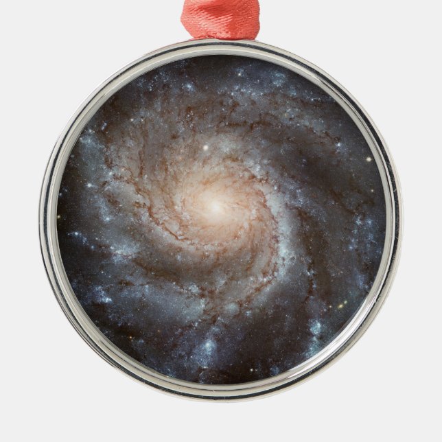 M101 Pinwheel Spiral Galaxy NASA Metal Ornament (Front)