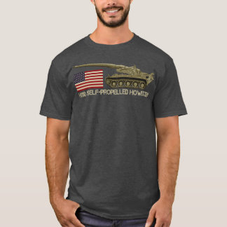 M110 Selfpropelled Howitzer USA American Flag Gift T-Shirt