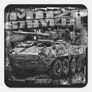 M1128 Stryker Mobile Gun System Square Sticker