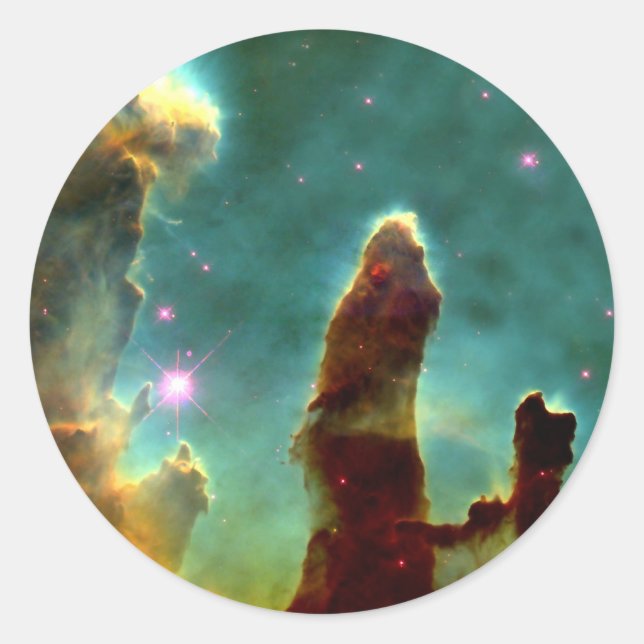 M16 Eagle Nebula or Pillars of Creation Classic Round Sticker (Front)
