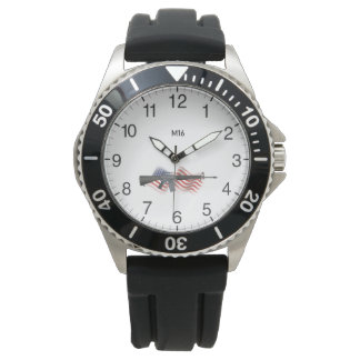 M16 Rifle with US Flag Watch