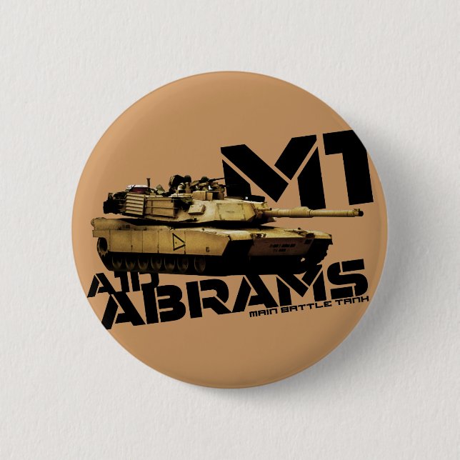 M1 Abrams 6 Cm Round Badge (Front)