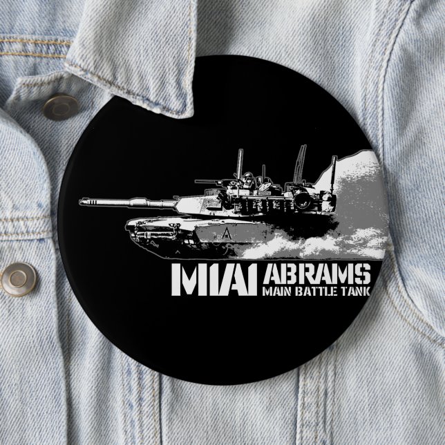 M1 Abrams 6 Cm Round Badge (In Situ)