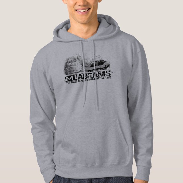 M1 Abrams Men's Basic Hooded Sweatshirt (Front)