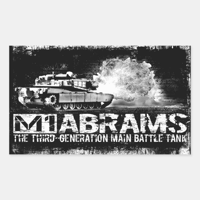 M1 Abrams Rectangle Stickers (Front)