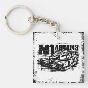 M1 Abrams Square (double-sided) Keychain