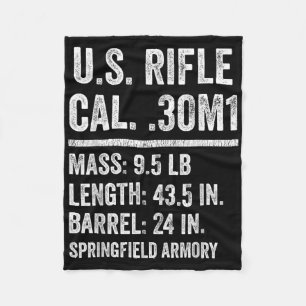 M1 Garand Rifle Funny Ww2 Vet World War Two Vetera Fleece Blanket