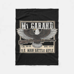 M1 Garand U.s. Main Battle Rifle Gun Wwii  Fleece Blanket