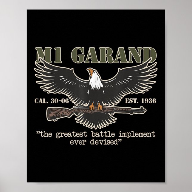 M1 Garand U.s. Main Battle Rifle Gun Wwii  Poster (Front)