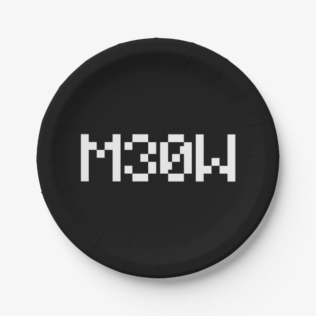 M30W [Leetspeak Animal Sounds] Paper Plate (Front)