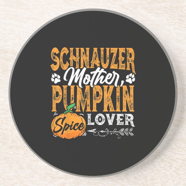 M3SSS Miniature Schnauzer Dog gift Halloween Fall Coaster (Front)