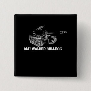 M41 Walker Bulldog American Light Army Tank Gift 15 Cm Square Badge