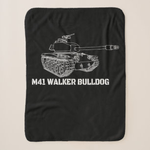 M41 Walker Bulldog American Light Army Tank Gift Sherpa Blanket