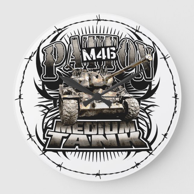 M46 Patton Large Clock Acrylic Wall Clock (Front)