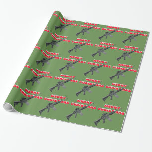 M4 Guns, Merry Christmas Wrapping Paper