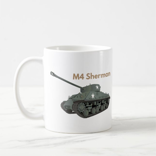 M4 Sherman American WW2 Tank Coffee Mug (Left)