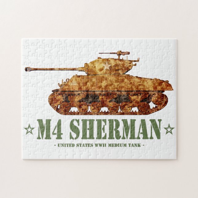 M4 Sherman World War Two American Medium Tank WWII Jigsaw Puzzle (Horizontal)