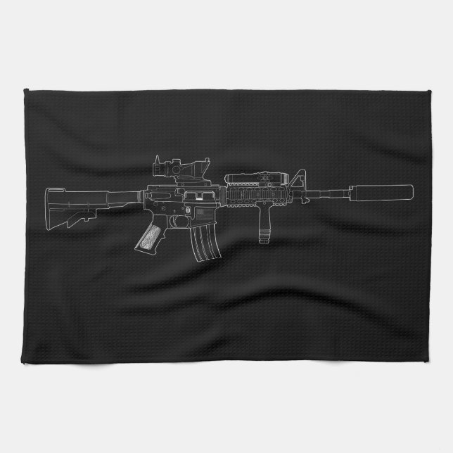 M4 SOPMOD Black Tea Towel (Horizontal)