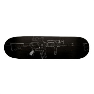 M4 SOPMOD Skateboard Deck Black
