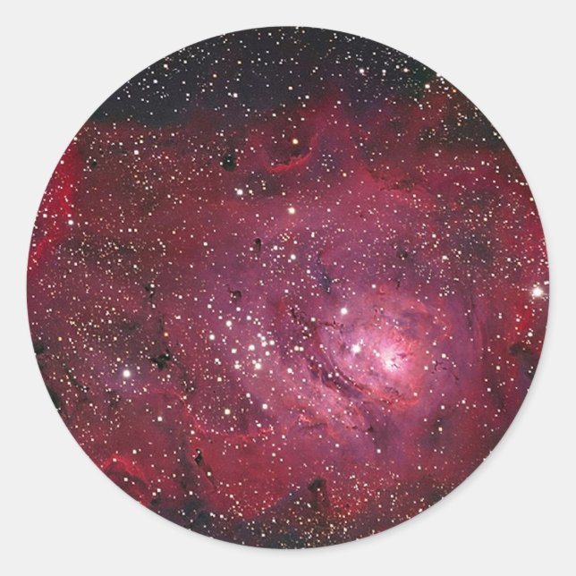M8 Lagoon Nebula NGC 6523 Classic Round Sticker (Front)