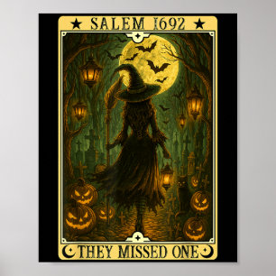M 1692 Halloween Witch They Missed One Tarot Card Poster