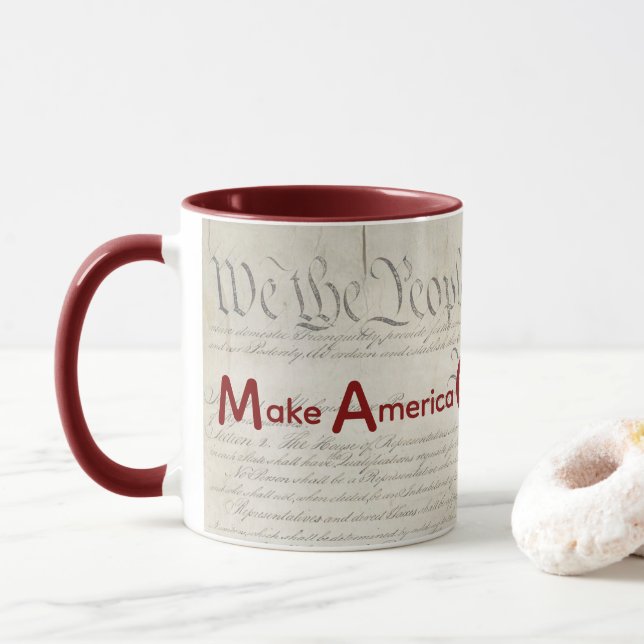M A C A - Make America Constitutional Again! Mug (With Donut)