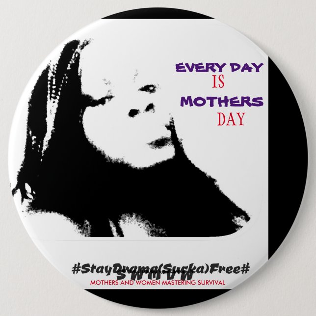 M.A.W.M.S. MOTHERS AND WOMEN MASTERING SURVIVAL 6 CM ROUND BADGE (Front)