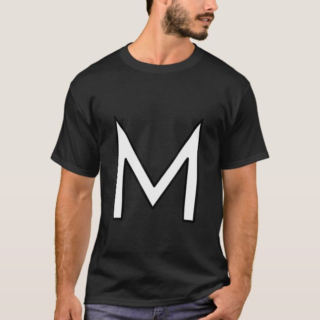 M Alphabet letter capital uppercase word number ma T-Shirt (Front)