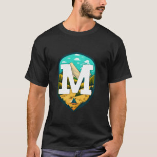 M Big Letter Mountain Camping Long Sleeve T Shirt