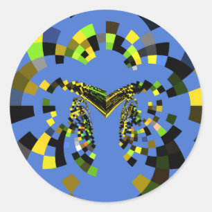 M Blue Classic Round Sticker