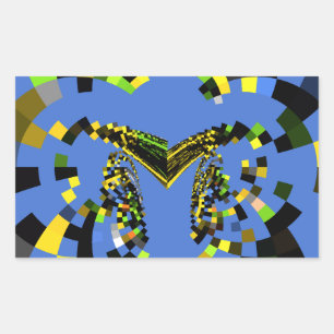 M Blue Rectangular Sticker