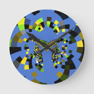 M Blue Round Clock