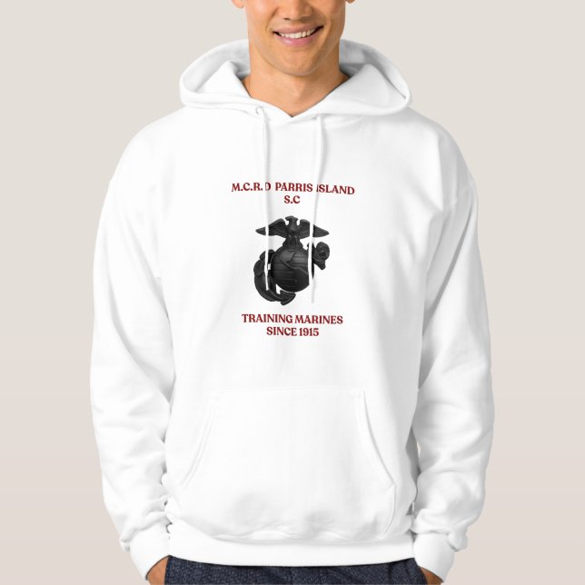 M.C.R.D ParrisIsland S.C Training MarineSince 1915 Hoodie (Front)