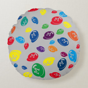 M candy letter personalised round cushion