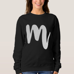M Capital Letter Cool Initials ABC Sweatshirt