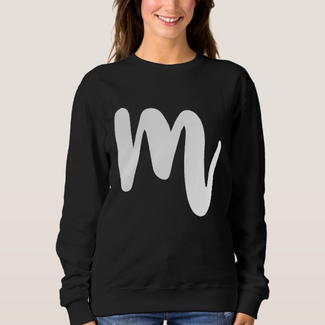 M Capital Letter Cool Initials ABC Sweatshirt (Front)