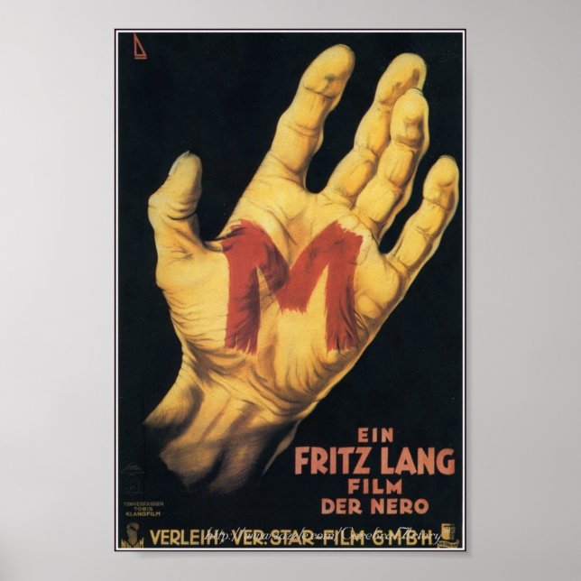 "M" Classic 1931 Horror Movie Poster (Front)