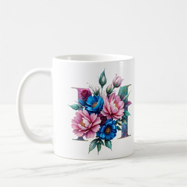 M Coffee Mug – Floral Design for Gifting (Left)