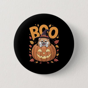 M Costume On Pumpkin Halloween Meranian  6 Cm Round Badge