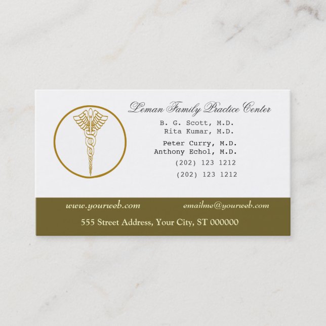 M.D. Doctors Medical Office & Appointment Card (Front)