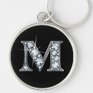 "M" Diamond Bling Keychain