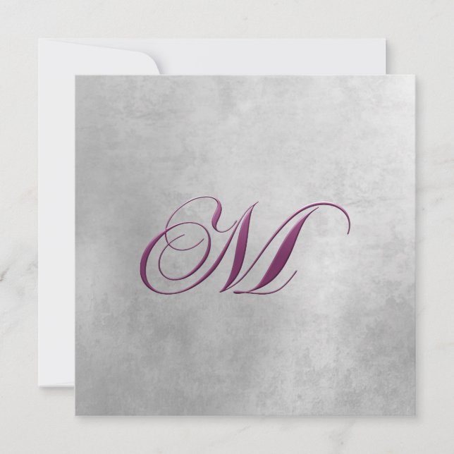 M Elegant Monogram Invitation (Front)