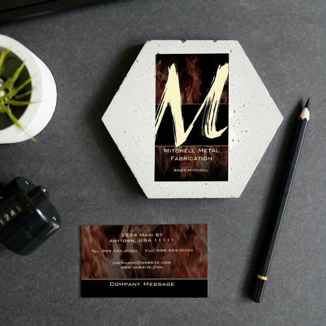 M Flame Monogram Business Card (M Flame Monogram Business Card)