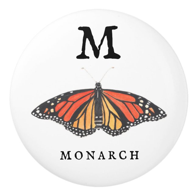 "M" for Monarch  Ceramic Knob (Front)