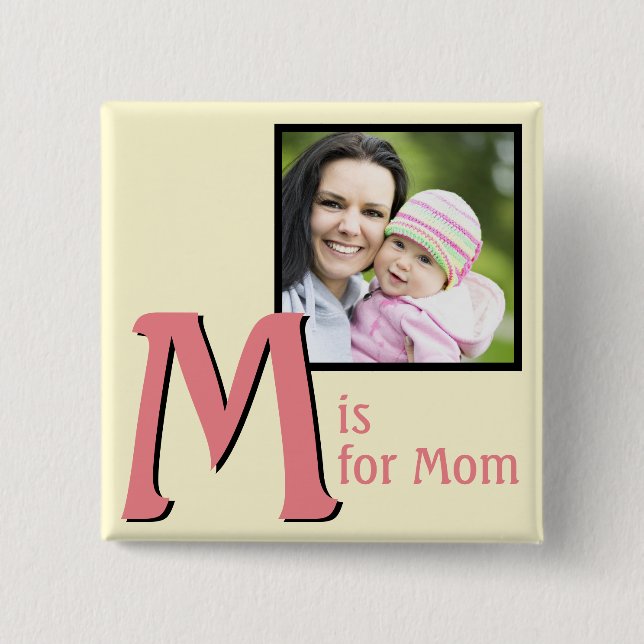 M for Mum 15 Cm Square Badge (Front)